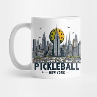 New York Pickleball Skyline with Ball Design Mug